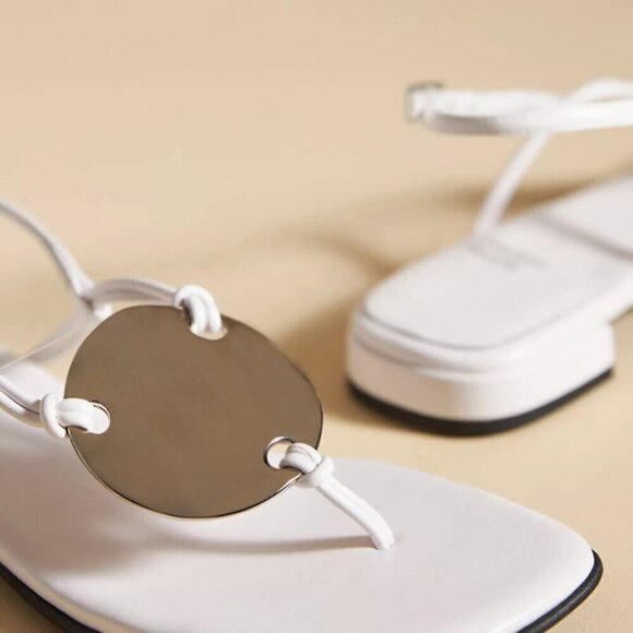 NIB Jeffrey Campbell Chance White Slingback Thong Sandals 7.5 - Picture 4 of 9